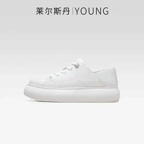莱尔斯丹2023秋季新款Y系列时尚低帮圆头厚底休闲小白女鞋4T38201商品大图