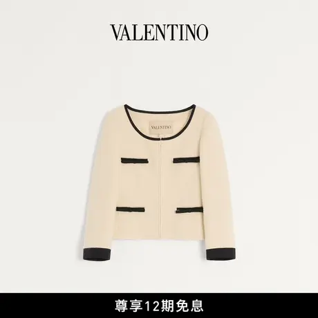 [新品抢先看]华伦天奴VALENTINO女士纯色羊毛粗花呢外套商品大图