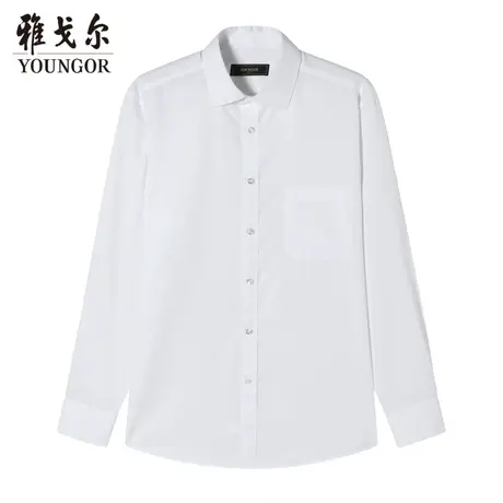 雅戈尔奥莱 男装长袖衬衫秋新款商务绅士青年上班纯棉免烫衬衣商品大图
