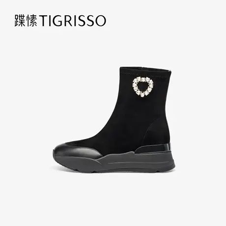 蹀愫2025年秋冬新款户外运动短靴超轻厚底增高6短靴女TA65721-53商品大图