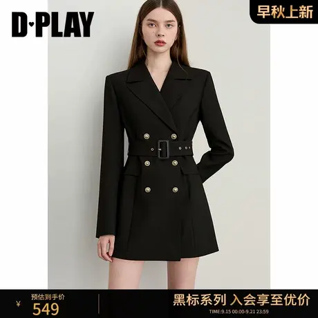 DPLAY2025年秋季新款黑色西装连衣裙女休闲时尚气质职业西服裙子商品大图