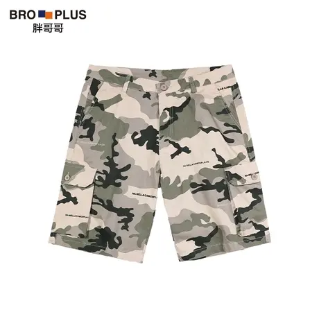 胖哥哥工装短裤男大码胖子夏季宽松休闲迷彩中裤加肥加大码五分裤图片