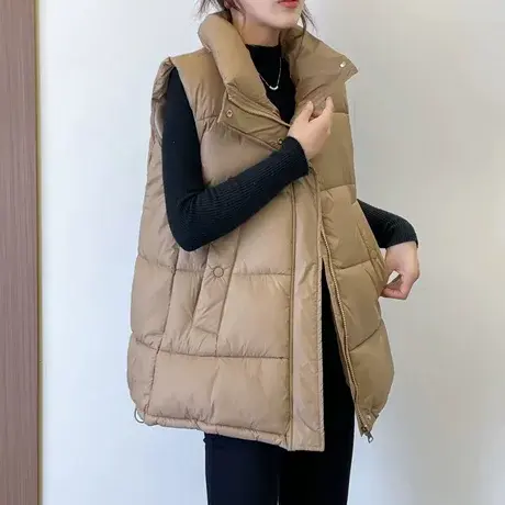 羽绒棉马甲女短款秋冬季2023年新款韩版宽松外穿坎肩背心马夹外套商品大图