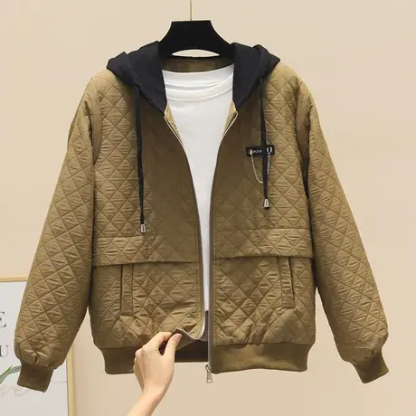 2023秋季新款连帽外套女休闲夹克宽松百搭高级感短款时尚棒球服潮商品大图