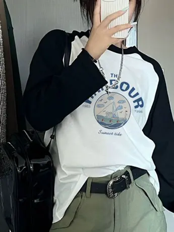 仿棉女士长袖t恤2023新款欧货春秋装冬季内搭打底衫显瘦遮肉上衣商品大图