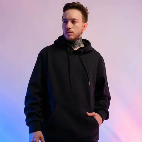 大码卫衣连帽男潮加肥加大纯色打底帽衫带帽宽松加绒加厚外套春季图片