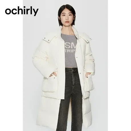 【户外滑雪系列】欧时力 可拆卸两穿长款羽绒外套女2023新款冬装商品大图