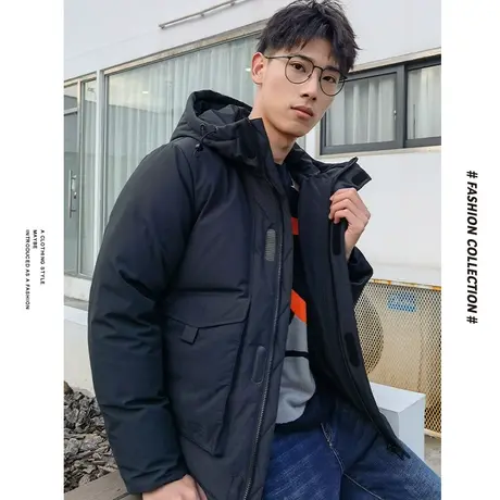 [商场同款]唐狮冬季羽绒服男时尚休闲特色潮印花加厚保暖上衣外套图片
