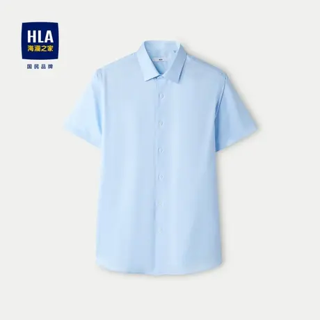 HLA/海澜之家条纹短袖正装衬衫2024春夏新款尖领免烫正装衬衣男图片
