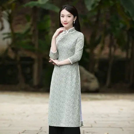 筠雅唐装女 中国风民国风上衣旗袍式上衣棉麻修身显瘦民国风女装商品大图