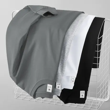 重磅纯棉长袖t恤男士秋季潮流宽松内搭打底衫圆领上衣服全棉体恤商品大图