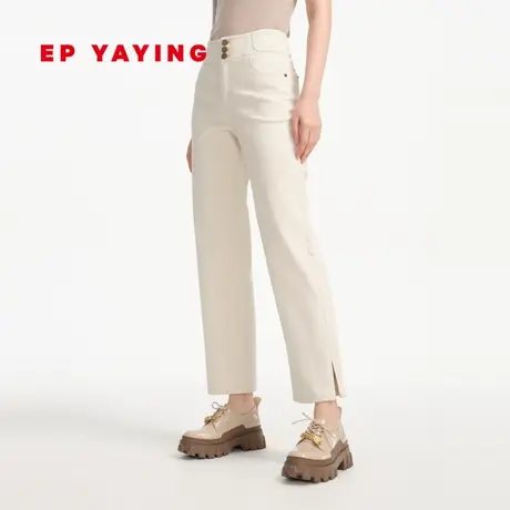 EP YAYING雅莹女装 高腰直筒开叉设计休闲牛仔裤 商场同款J610A商品大图