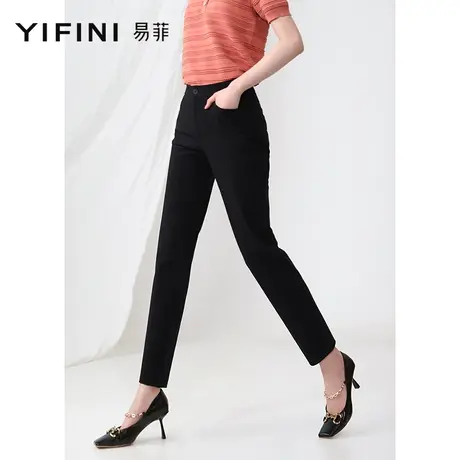 Yifini/易菲黑色西装裤职业休闲裤女修身显瘦西裤铅笔裤夏季新款商品大图