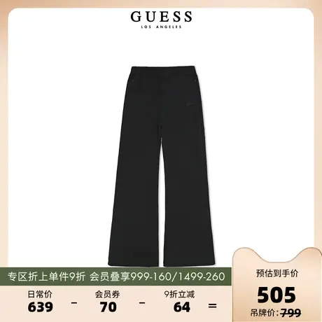 GUESS23 新款秋女士美式复古宽松直筒休闲微喇运动裤-Q3PQ14K2Q40图片