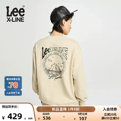 【预售】LeeXLINE23秋冬新品舒适版圆领字母印花男卫衣多色休闲潮图片
