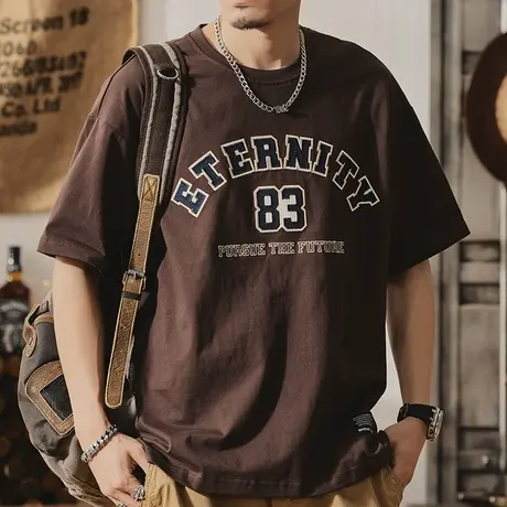 Modi Nick/摩帝尼克夏季男士t恤短袖打底衫纯棉潮流圆领舒适男T恤商品大图