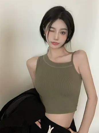 吊带背心女内搭2023年春夏季新款修身打底衫女外穿无袖白色体恤图片