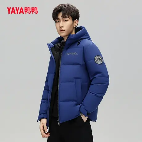 鸭鸭羽绒服男2023年秋季新款短款连帽韩版宽松潮流时尚休闲外套C图片