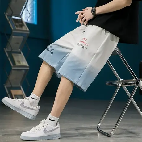 渐变短裤男夏季薄款五分运动裤青少年初高中学生篮球中裤休闲裤子商品大图