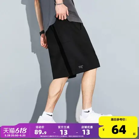 唐狮2025夏季新款男士休闲短裤抽绳五分裤宽松运动直筒裤子小细节商品大图