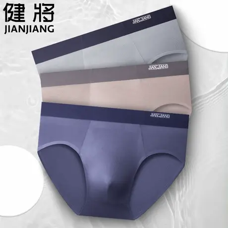 健将品牌男士内裤男三角裤无痕冰丝纯棉抗菌裆男式透气莫代尔短裤图片