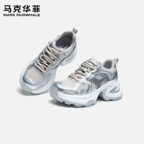 马克华菲官方旗舰店女鞋2025新款8cm增高百搭配阔腿裤厚底老爹鞋图片