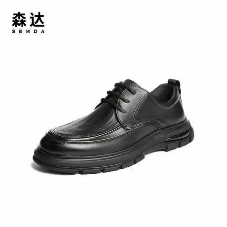 森达休闲皮鞋男2025冬新舒适一脚蹬厚底商务休闲鞋QJ040DM5商品大图