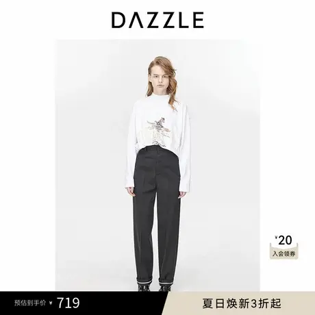 刘雯同款DAZZLE地素奥莱直筒休闲裤复古优雅冬季休闲裤长商品大图