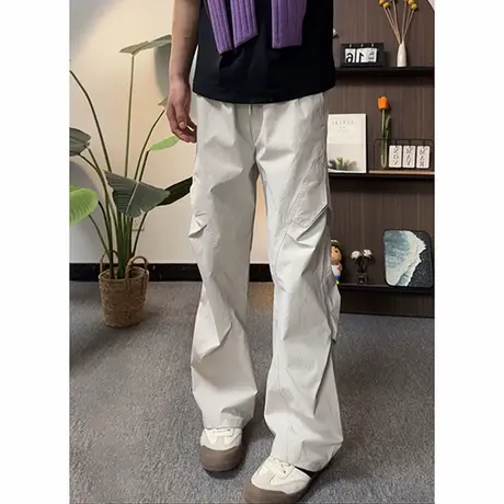 美式微喇弯刀工装裤男秋季薄款速干裤子cleanfit高档伞兵休闲长裤商品大图