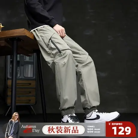 唐狮2025秋冬新款男生休闲裤工装束腿直筒长裤潮酷运动宽松潮商品大图