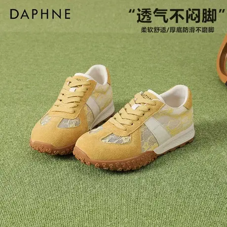 达芙妮真皮软底德训鞋女鞋秋季新款网面休闲阿甘鞋轻便透气运动鞋商品大图