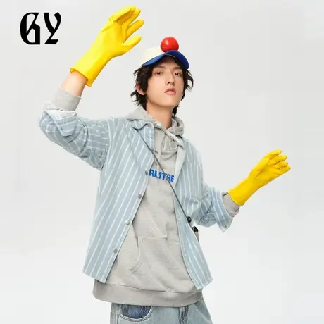 雅戈尔奥莱 GY男装衬衫秋冬时尚宽松磨毛休闲格纹长袖衬衫商品大图