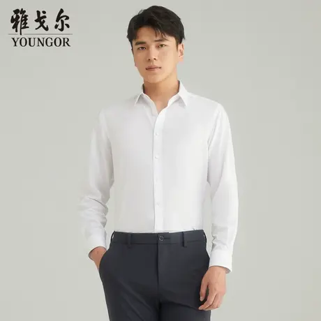 雅戈尔奥莱 商场同款男士秋季新款官方商务休闲长袖衬衫商品大图