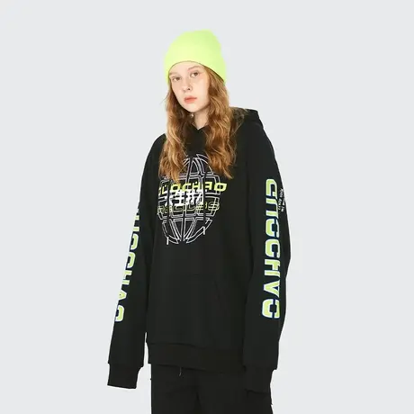 唐狮连帽情侣卫衣春秋款上衣男女潮牌青少年重磅oversize长袖卫衣商品大图