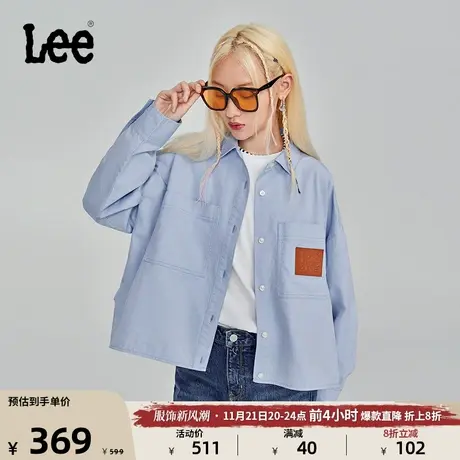Lee23秋冬新品舒适版牛津蓝女翻领长袖衬衫潮流LWT007316T12-624图片