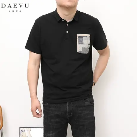 夏新款贴布兜大号潮胖加肥加大码男士短袖商务休闲POLO衫翻领T恤商品大图