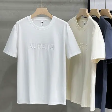 男装短袖2023春夏季新款休闲印花半袖上衣服圆领T恤男潮牌ins宽松商品大图