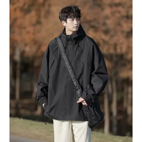 三防户外冲锋衣外套男款春秋季山系工装加厚棉衣美式潮牌高街夹克商品大图