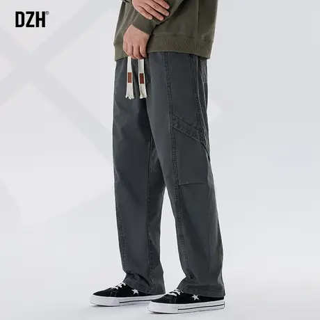 男士纯棉裤子男款美式高街休闲裤直筒宽松秋季2024新款长裤直筒裤商品大图