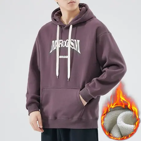 秋冬款潮牌情侣装连帽卫衣冬季男生加绒加厚重磅美式休闲长袖上衣商品大图