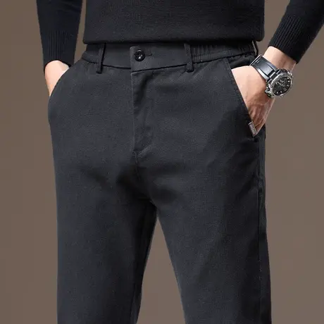 男装黑色西装裤秋冬季男士修身小直筒休闲裤子春秋款商务正装西裤商品大图
