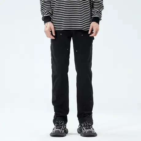 微喇牛仔裤男2023新款春秋美式潮牌痞帅休闲高个子大码直筒裤子男商品大图