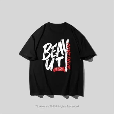 Ohlyah美式重磅纯棉短袖t恤男潮牌 夏季情侣宽松白色简约男生体恤图片