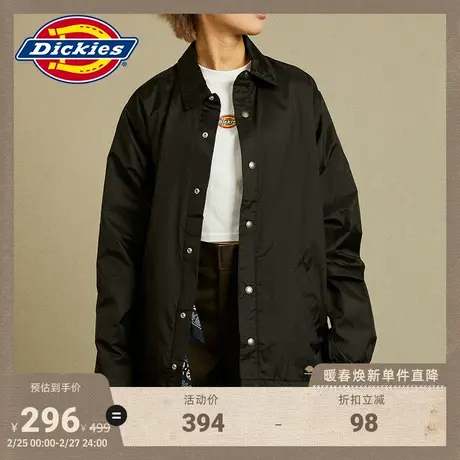 Dickies 春夏新款工装休闲翻领长袖夹克外套男女情侣教练夹克图片