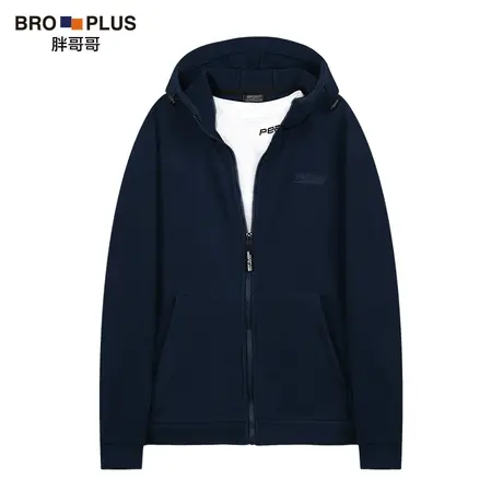 胖哥哥大码冬季款摇粒绒外套男加肥加大休闲防风保暖连帽开衫卫衣图片