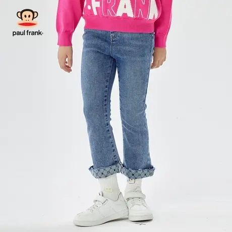 大嘴猴童装女童流苏牛仔裤2024春秋款中大童韩版修身长裤潮商品大图