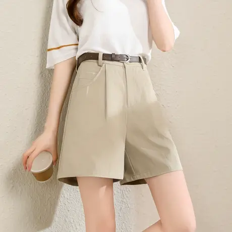 时尚气质休闲西装短裤2023年夏季新款女士休闲高腰显瘦百搭直筒裤图片