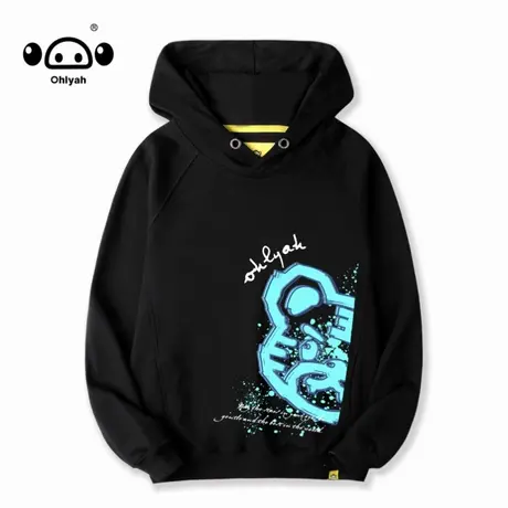 Ohlyah秋装宽松连帽卫衣女老虎印花套头衫ins情侣潮牌运动风外套商品大图