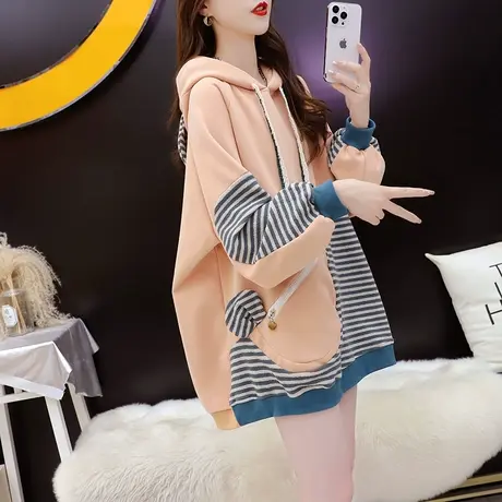 设计感连帽卫衣外套女2023新款秋冬季宽松慵懒风洋气网红百搭上衣图片