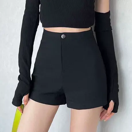 2023新款秋冬韩版弹力A字阔腿短裤女高腰休闲裤百搭显瘦外穿靴裤商品大图